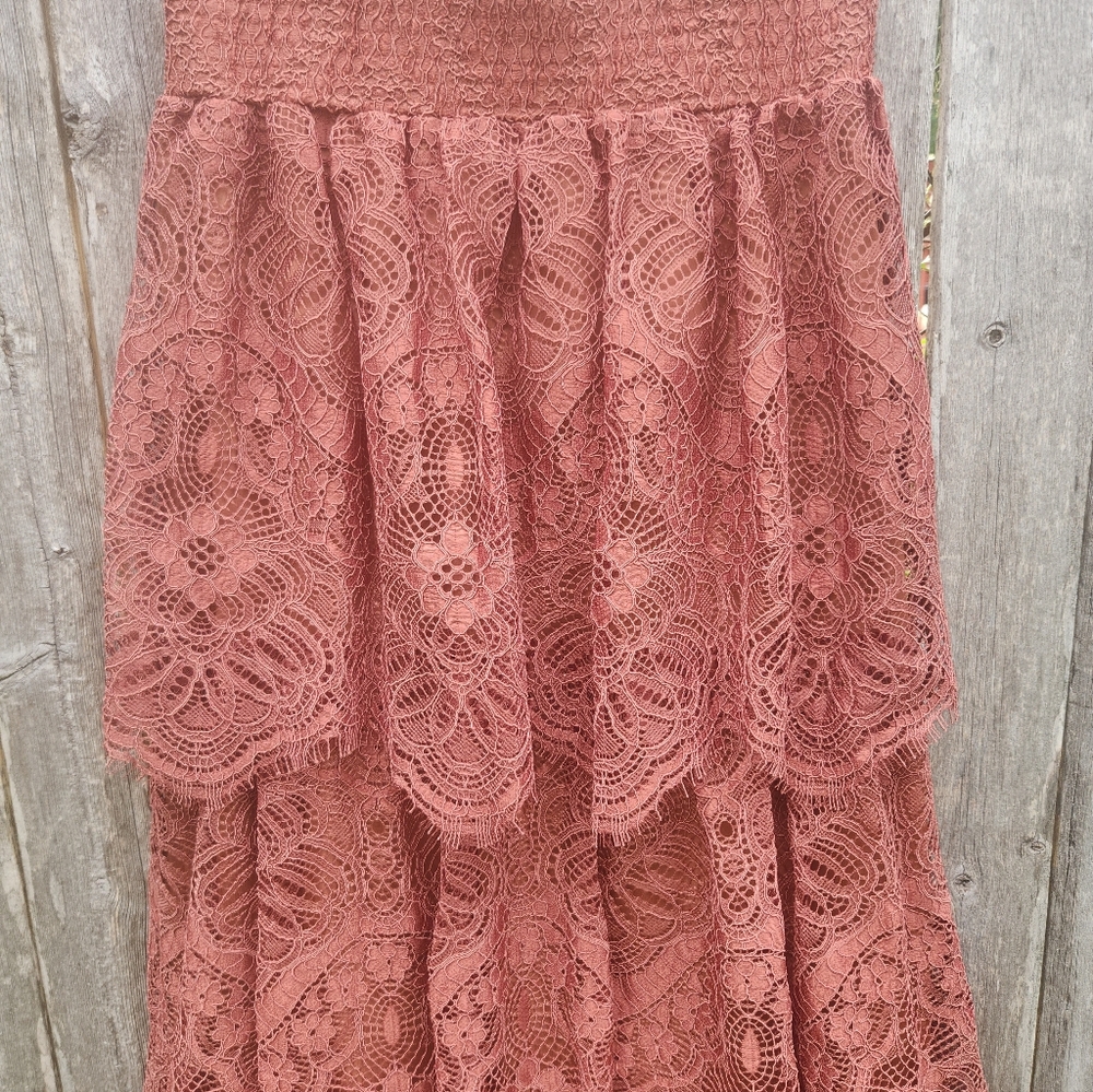 Boho - Grunge Rust Tiered Maxi Skirt - Picture 3 of 11